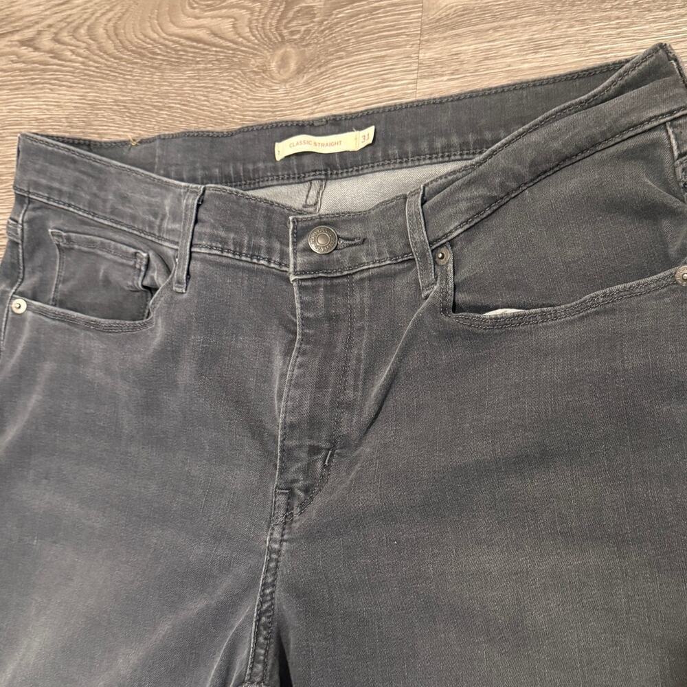 Levi’s Women Classic Straight Jeans 31x29 Gray Denim High Rise Casual Chic - Picture 5 of 10